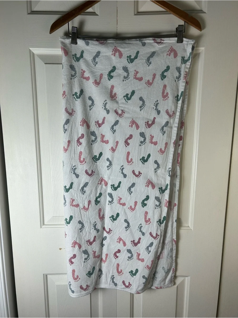 Standard Textile Footprints Hospital Baby Receiving Blanket Flannel Pink Blue